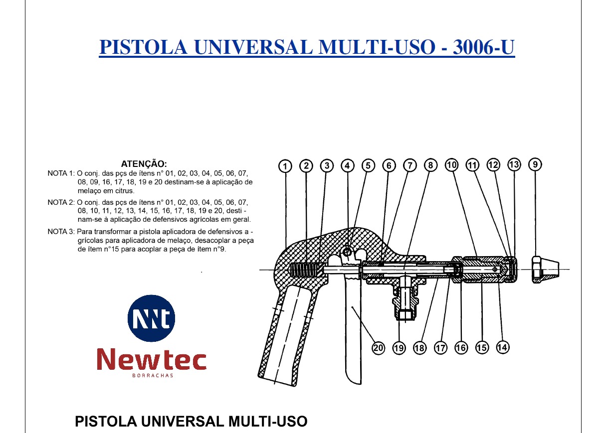 Pistola manual para pulverização